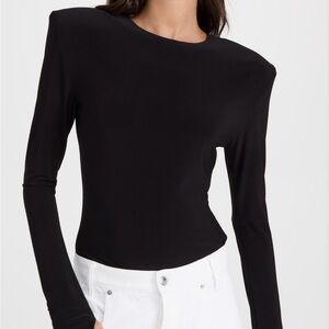 Shoulder Pad Long Sleeve Crew Top